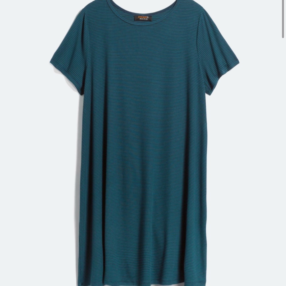 Renee C. Teal Striped Dress